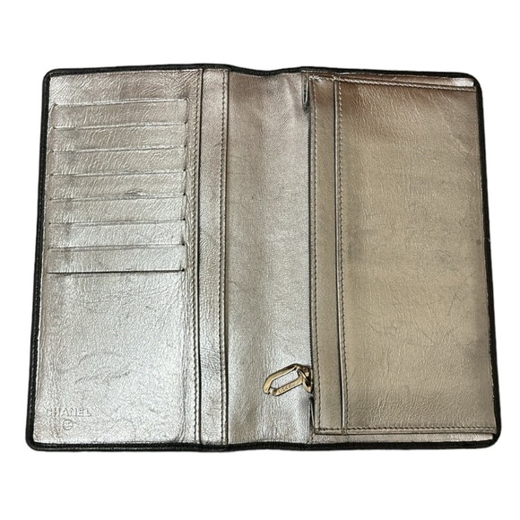 CHANEL Mademoiselle Coco Mark Logo Stripe Long  Leather Wallet w/COA - Picture 8 of 16